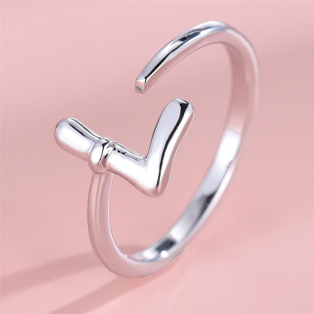 Adjustable Letter A Cuff Ring