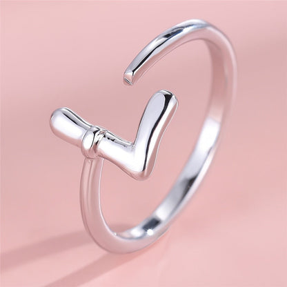 Adjustable Letter A Cuff Ring