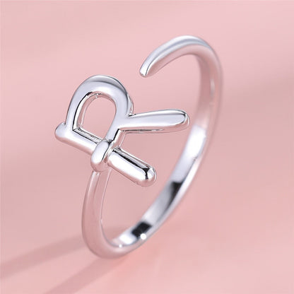 Adjustable Letter A Cuff Ring