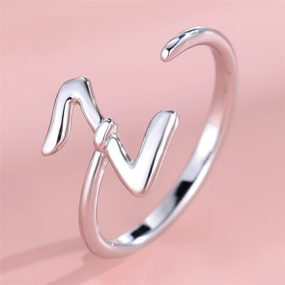 Adjustable Letter A Cuff Ring