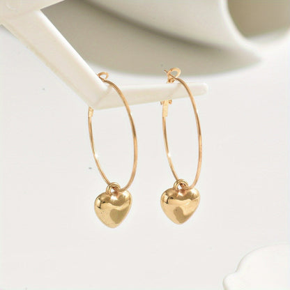 Heart Charm Hoop Earrings
