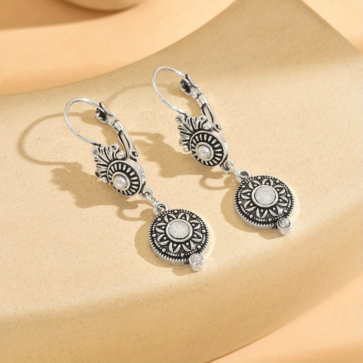 Vintage Medallion Drop Earrings