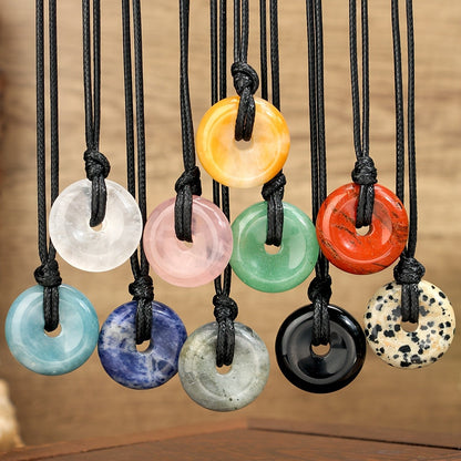 Speckled Stone Donut Necklace