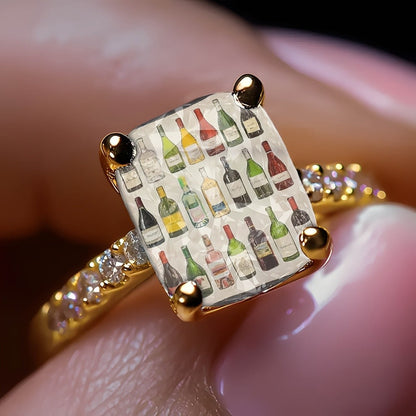 Wine Bottle Square Ring