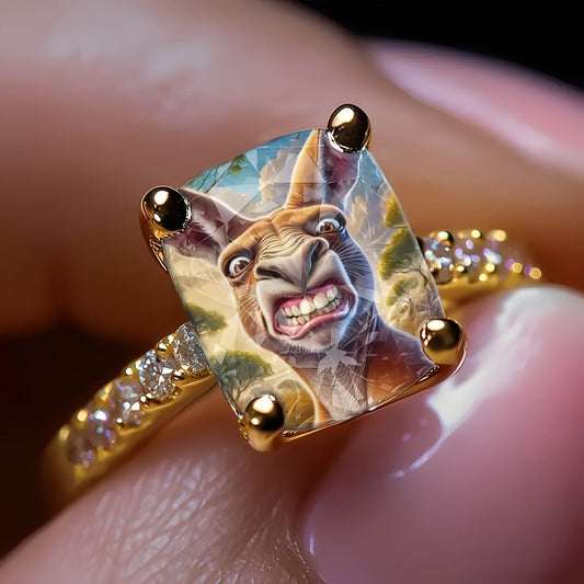 Square Kangaroo Statement Ring