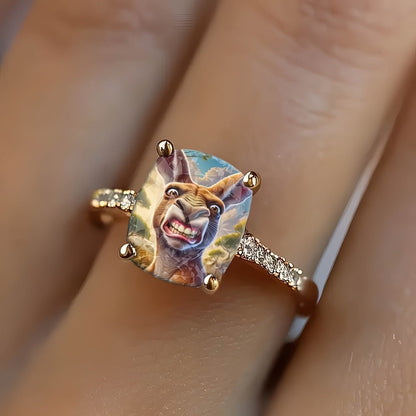 Square Kangaroo Statement Ring