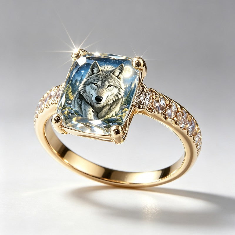 Wolf Forest Square Ring