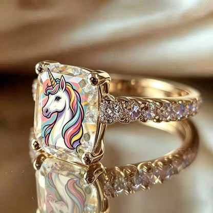 Rainbow Unicorn Square Ring