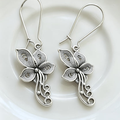 Vintage Butterfly Drop Earrings
