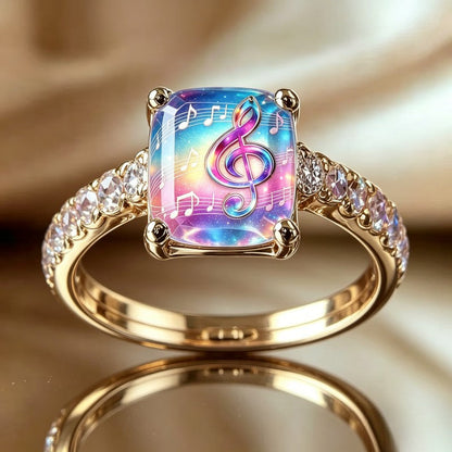 Galaxy Music Note Square Ring