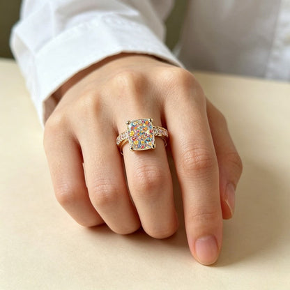 Colorful Floral Garden Ring