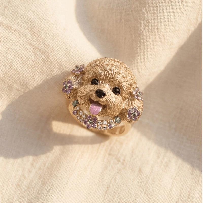 Crystal Puppy Ring