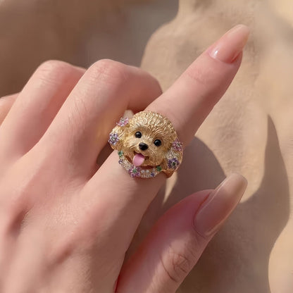 Crystal Puppy Ring