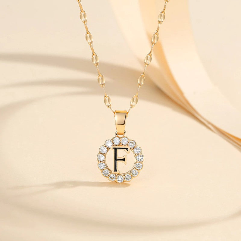 Crystal Halo Initial Pendant Necklace