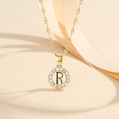 Crystal Halo Initial Pendant Necklace