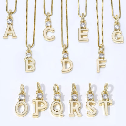 Crystal Initial Pendant