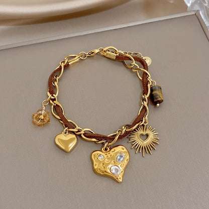 Heart & Sun Charm Bracelet