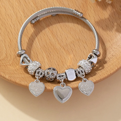 Hollow Heart Charm Bracelet