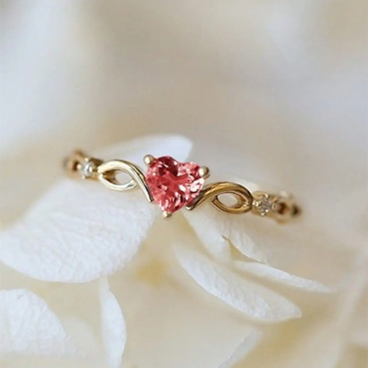 Rhinestone Heart Ring