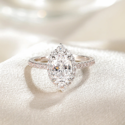 Marquise Cut Halo Ring