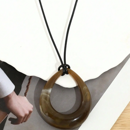 Geometric Open Teardrop Necklace