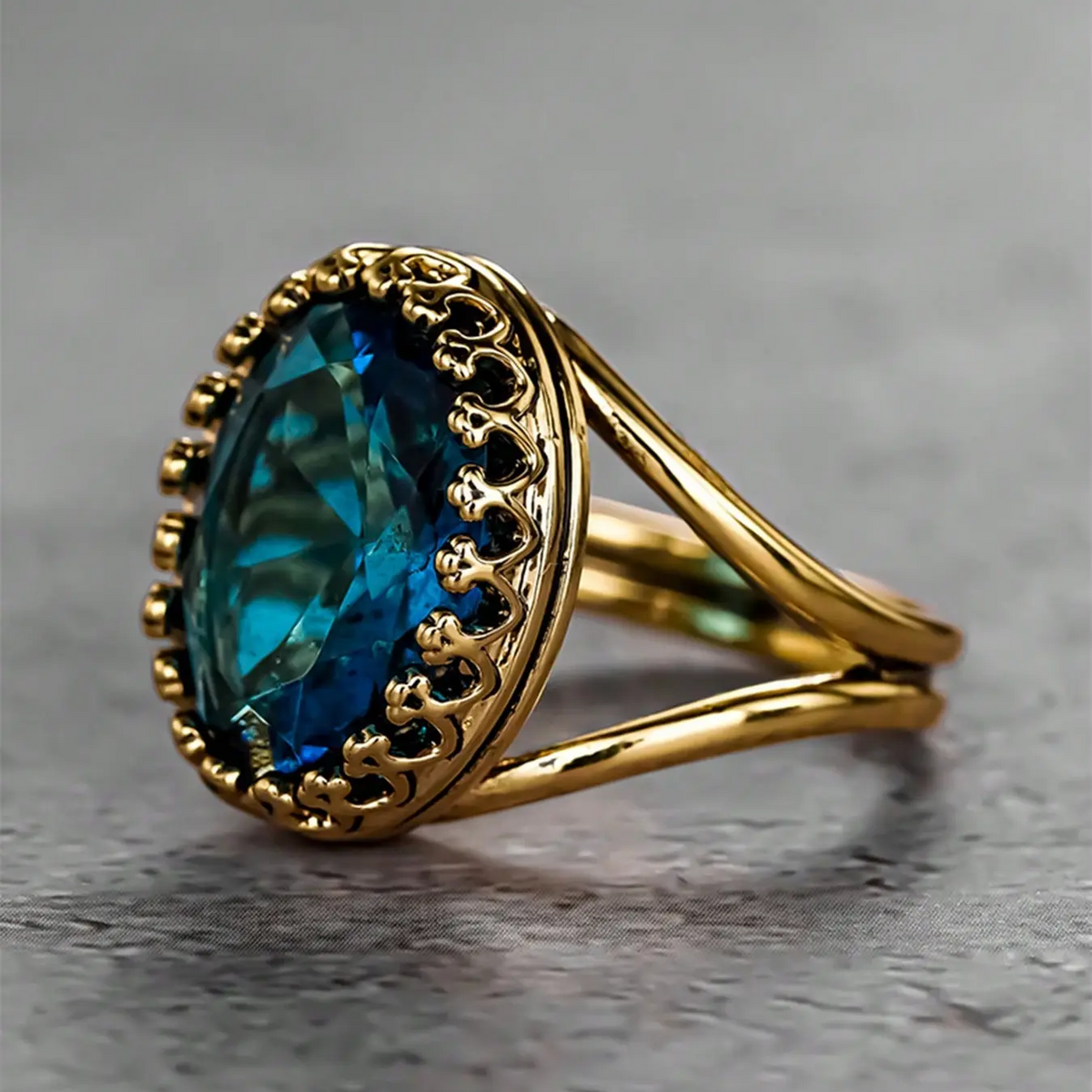 Inlaid Zircon Ring