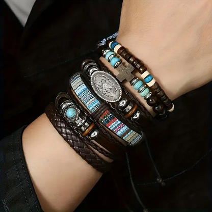 24pc Retro Turquoise Bracelet Set