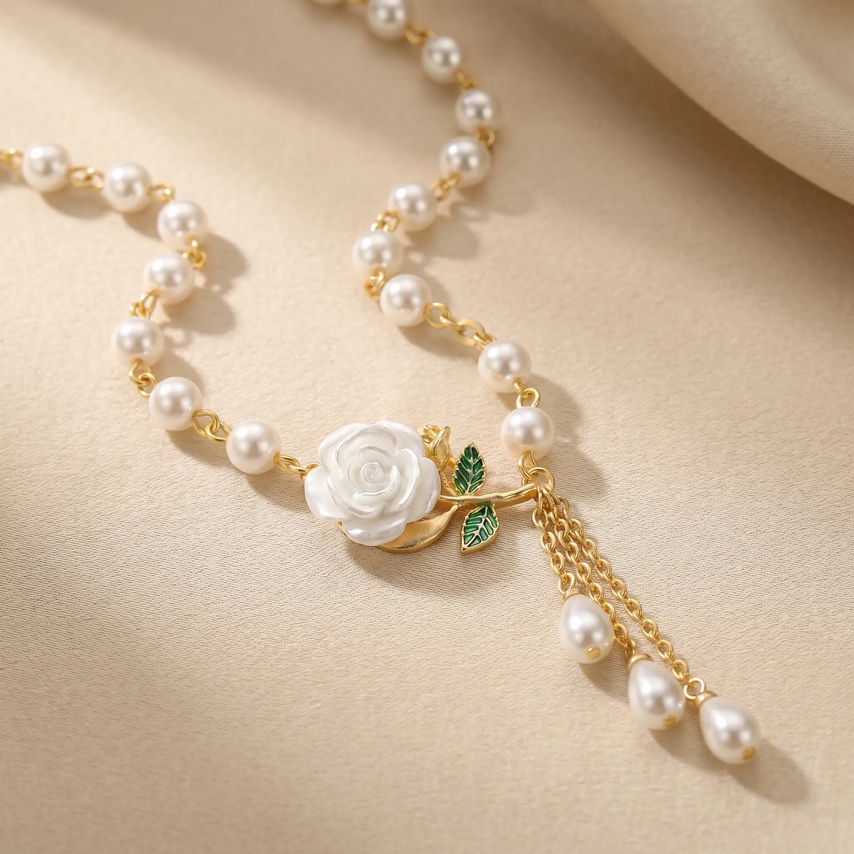 Camellia Tassel Necklace