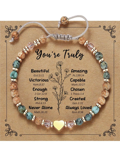 Natural Stone Heart Bracelet