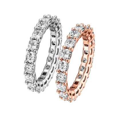 2pc Paved Eternity Ring Set