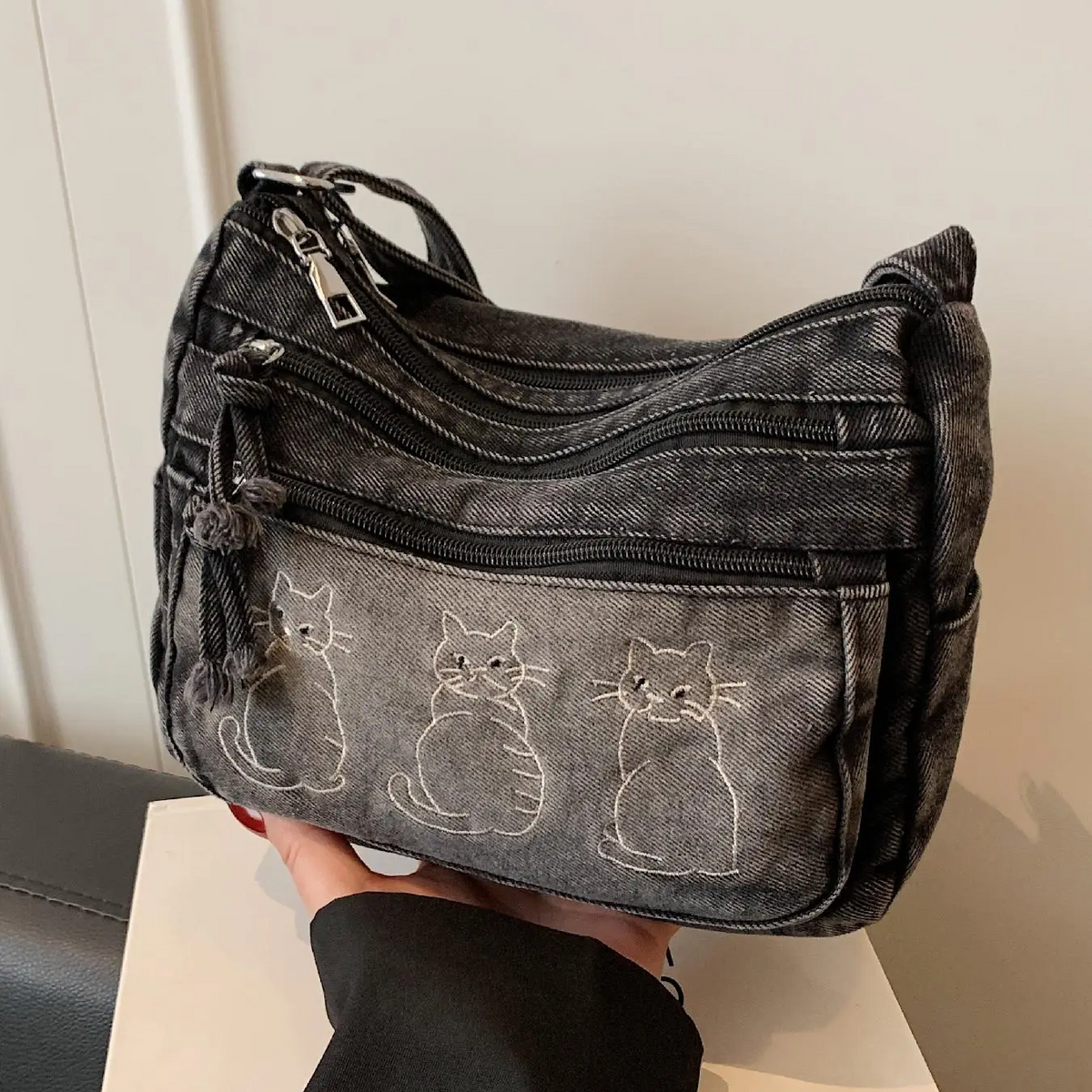 Cherry Denim Bag