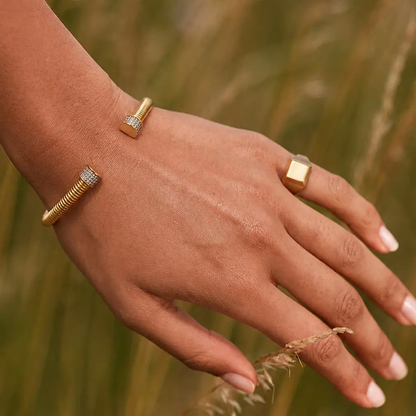 Diamond Crusted Open Bracelet