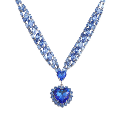 Dazzling Blue Heart Necklace