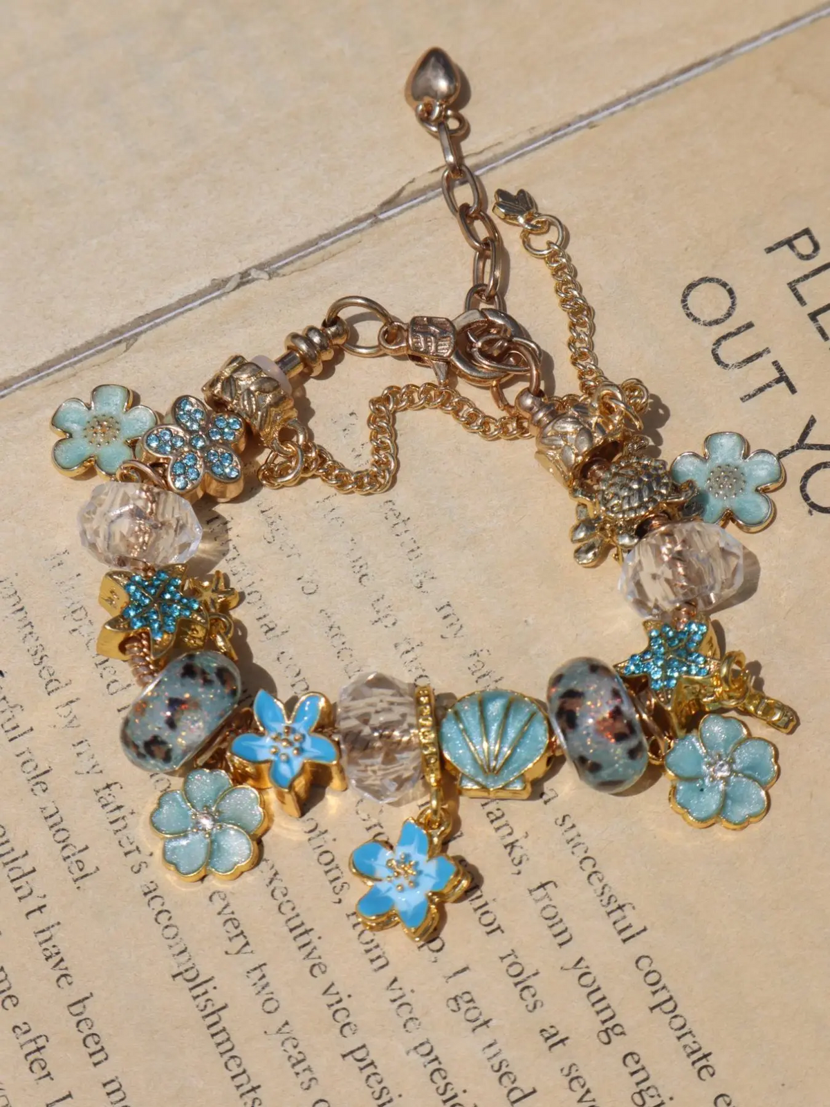 Cherry Blossom Charm Bracelet