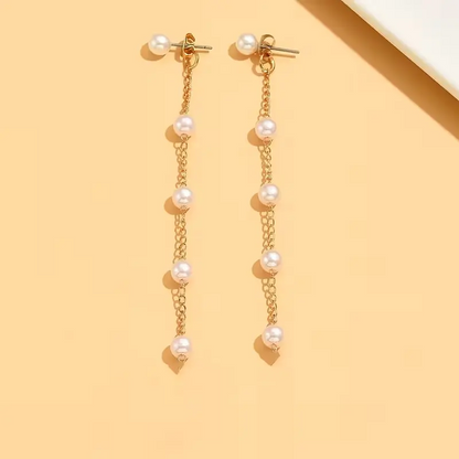 Long Tassel Pearl Earrings