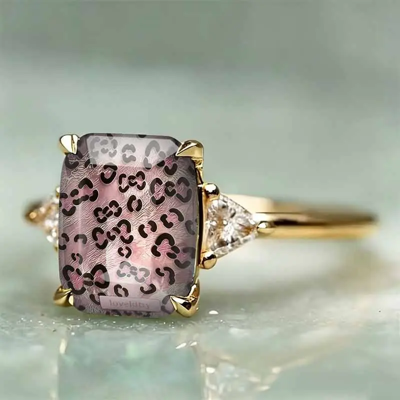 Pink Leopard Statement Ring