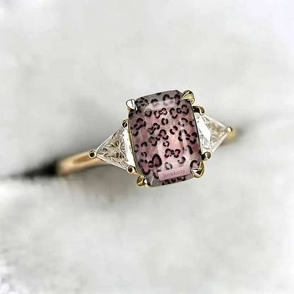 Pink Leopard Statement Ring