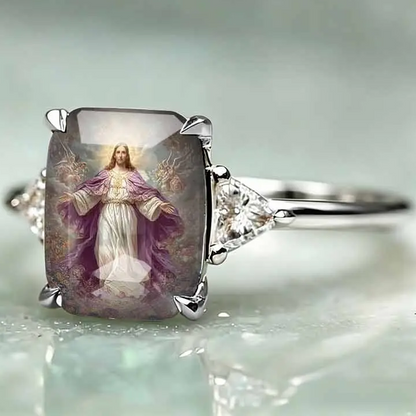 Jesus Oil Art Statement Ring