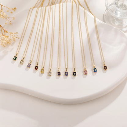 Cross Birthstone Necklace