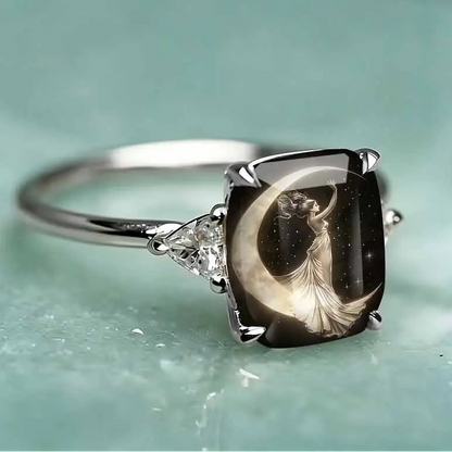 Moon Goddess Statement Ring