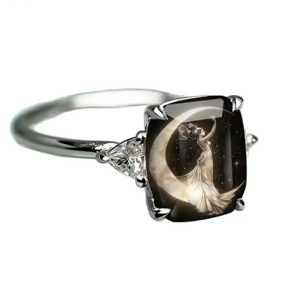Moon Goddess Statement Ring