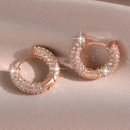 Exquisite Zirconia Huggie Earrings