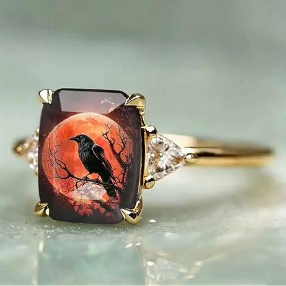 Raven Moon Statement Ring
