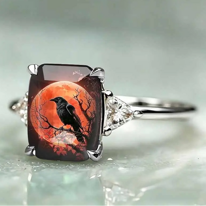 Raven Moon Statement Ring