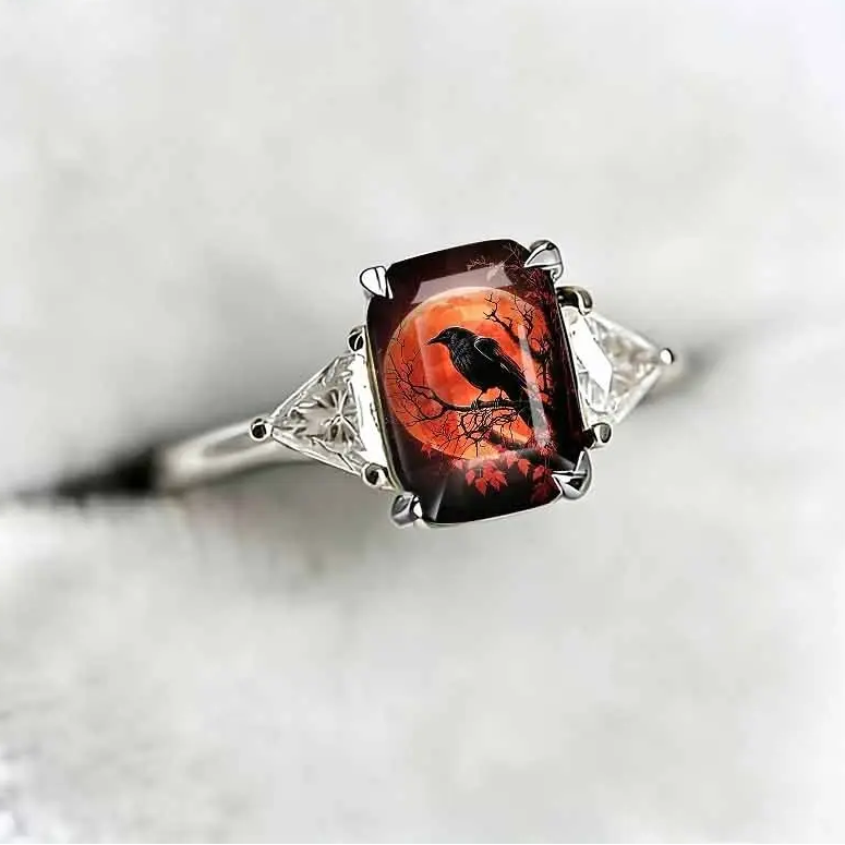 Raven Moon Statement Ring
