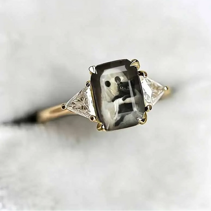 Ghost Holding Cat Statement Ring