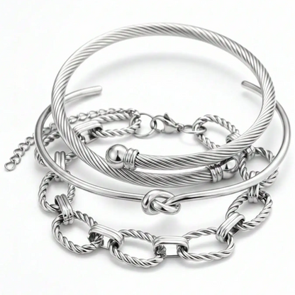 3pc Decorative Rope Bracelet Stack