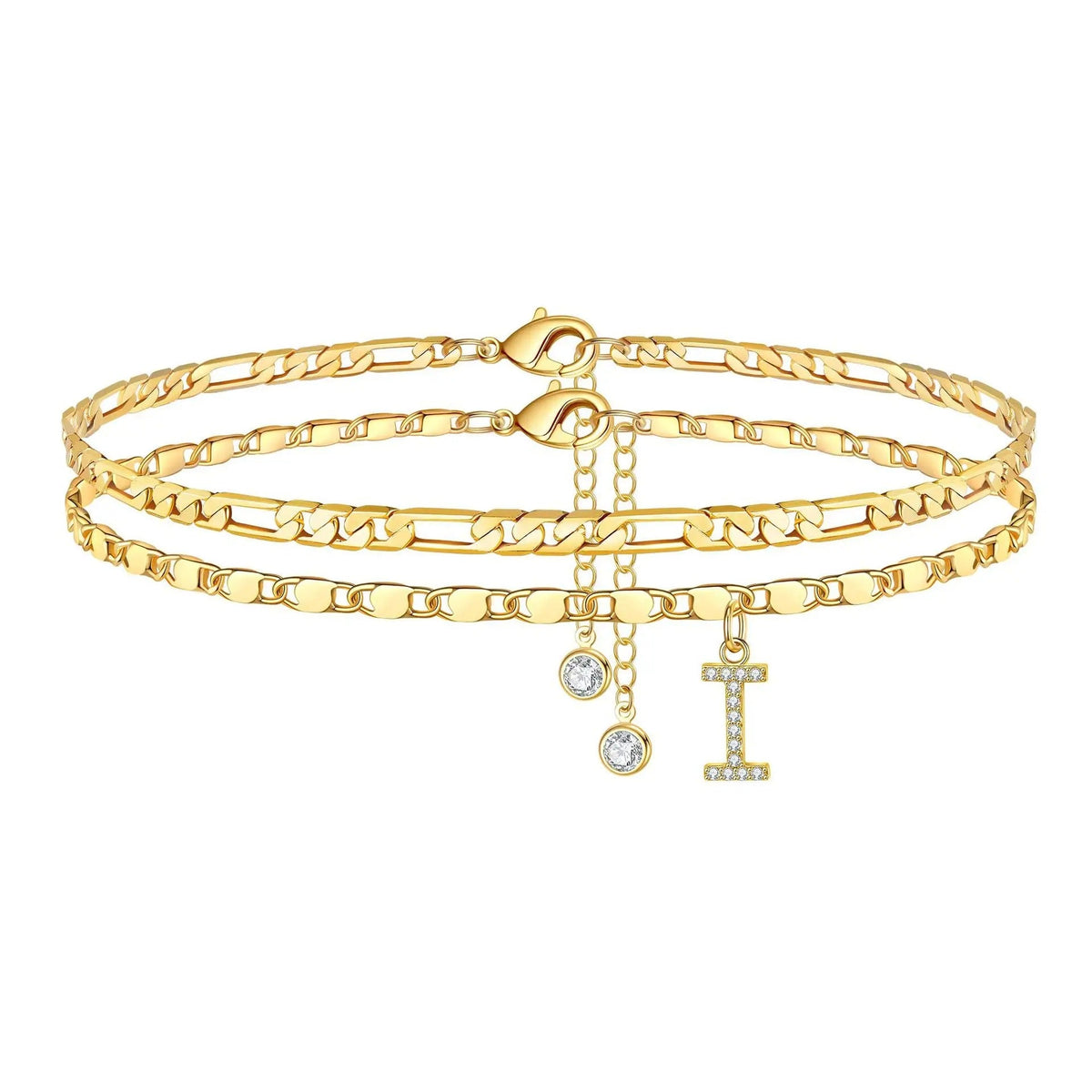 Figaro Initial Letter Anklet Set