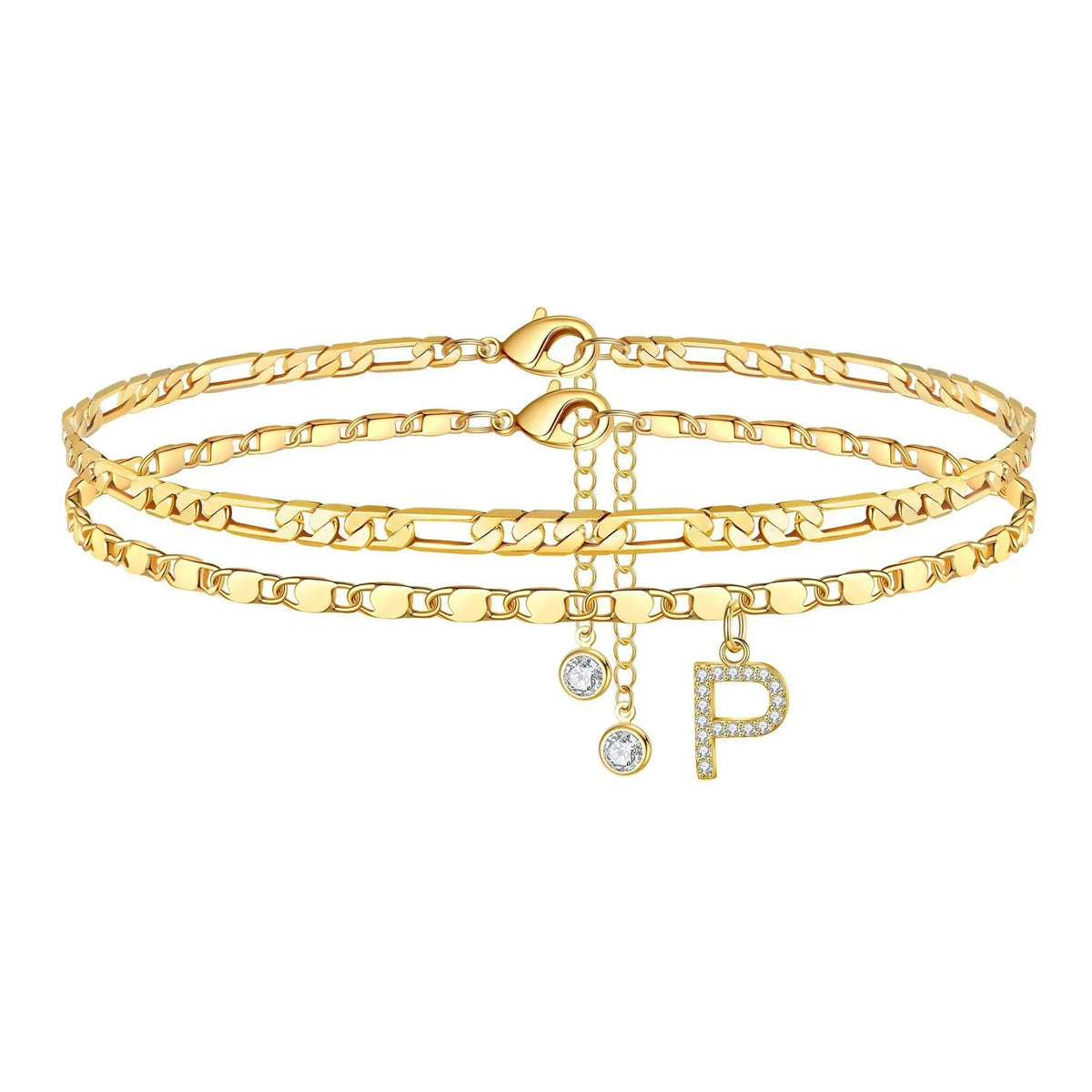 Figaro Initial Letter Anklet Set