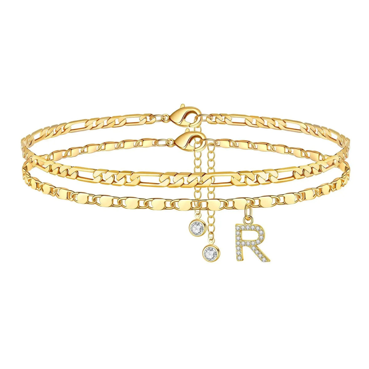 Figaro Initial Letter Anklet Set